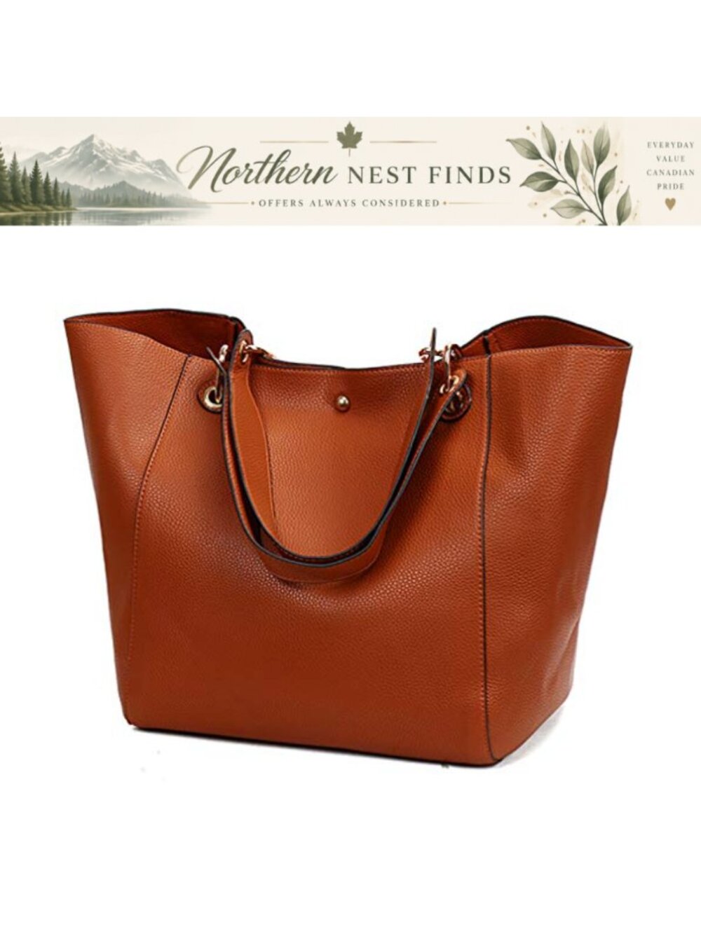 Pahajim Large PU Leather Tote Handbag Adjustable Strap Shoulder Crossbody Purse